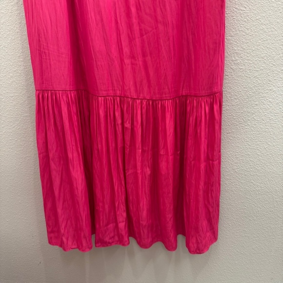 Chico's DressSize 2 (XL)  Vibrant Pink Maxi Ruffle Collar Long Sleeveless - Picture 4 of 9